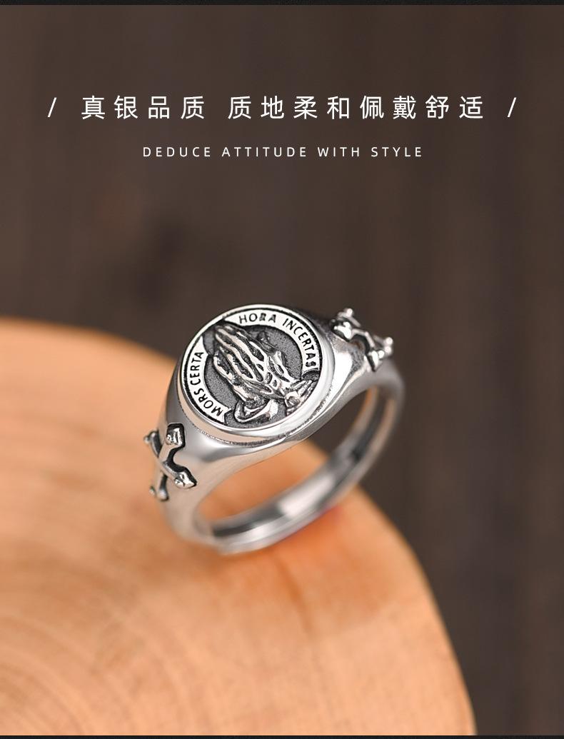 S925泰银男士戒指个性详情图11