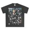 Camiseta de manga larga retro americana transfronteriza con estampado de Kylian Mbappé, corte holgado, hombros caídos, streetwear para hombre, venta al por mayor