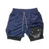 Europa y Estados Unidos transfronterizos calientes animación impresión deportiva para hombres y mujeres doble capa shorts de fitness verano transpirables shorts de fitness