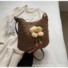 Bolso Cubo Tejido con Lazo Estilo Coreano para Mujer 2024 Nuevo Lanzamiento Popular Bolso Cruzado Popular Bolso de Mano de Nicho Estilo Occidental