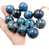 Cuentas redondas de ágata verde dorado azul jade cuentas sueltas 20 mm calcedonia azul zafiro accesorios de joyería grandes cuentas de jade hechas a mano