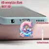 Protetor de Porta de Celular Tema Água-viva Fofo 2D para Conector iPhone/Type-C Android Desenho Animado