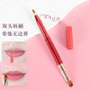 Pincel labial de doble punta, pincel para labial retráctil y portátil, pincel para línea de labios con tapa, pincel de maquillaje, herramienta profesional, pincel para corrector de labios