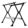 Perchero plegable de pie para uso doméstico en balcón o interiores, tendedero de doble barra de acero inoxidable engrosado para edredones, perchero multifuncional de almacenamiento