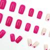 Estilo Ins Europeo y Americano Longitud Media Rojo Rosa Inclinado Piezas de Manicura Francesa de Amor Armadura para Uñas Dulce Estilo Europeo