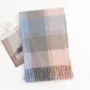 Bufanda de Imitación Cachemir Simple de Gama Alta Moda Otoño e Invierno Bufanda de Cuadros Versátil Chal Cálido para Mujer Bufanda a Prueba de Frío Venta al por Mayor