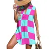 Vestido caliente transfronterizo impresión digital 3D cuello en V Zhongqun bajo pedido estilo europeo y americano falda de playa para mujer