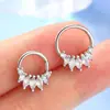 Anillo nasal sin costuras finamente tallado en aleación de titanio G23 Zhenping con incrustación de circonita, anillo para tabique nasal, ear cuff, pendientes, tachuela para la nariz, piercing