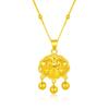 Collar con Candado de Larga Vida Fortune Hollow Latón Chapado en Oro Campana Unisex Caja de Cuentas Cadena para Clavícula para Mejores Amigos