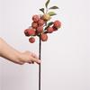 Ramos de Fruta Lichia de Fruta Simulada Ornamentos de Arte de Alto Nível Decoração de Mesa para Sala de Estar/Sala Modelo Decoração de Flor Falsa