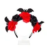 Diadema de Cabeza de Murciélago Oscuro de Halloween Festival de Fantasmas Vestido Negro Rosa Decoración de Fiesta Accesorios para el Cabello Tocado