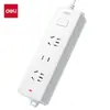 Deli 18173(03) Regleta Blanca Brillante 2+1 Nuevo Estándar Nacional 3m Protección contra Sobrecargas Regleta Dropshipping