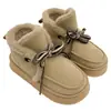 Nuevos Zapatos de Invierno y Pantuflas de Algodón para Mujer Hogar Interior Cálidos Suela Gruesa Zapatos Postparto Se Pueden Usar Afuera Zapatos de Algodón con Lazo