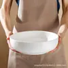 Atacado Doméstico Tigela Grande para Sopa Extra Grande Borda Dourada Peixe em Conserva Bacia Grande Tigela de Cerâmica Tigela Grande Tigela para Peixe Cozido Bacia Grande para Sopa
