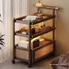 Mesa de Centro Móvil 2026 Estilo Nuevo Lujo Ligero Sensación de Alta Gama Estilo Vintage Carrito Pequeño Mesa Auxiliar Gabinete Lateral de Sofá Sala de Estar Uso Doméstico