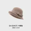 Sombrero de Lana de Alta Gama Estilo Francés con Ala Enrollada para Mujer, Sombrero de Pescador Vintage con Lazo, Sombrero Elegante y Noble Femenino para Invierno