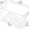 Cesta de Almacenamiento de Suministro Directo Transfronterizo Mascota Transparente Escritorio Refrigerador Snack Caja de Almacenamiento de Cereales Cesta de Almacenamiento Acrílica Venta al Por Mayor
