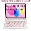 Funda Protectora para Tablet 2025Ipad A16 Air 11 pulgadas Teclado Bluetooth Desmontable Ranura para Lápiz 10ª Generación Funda de Cuero