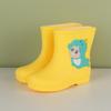 Botas de lluvia infantiles de dibujos animados, botas de lluvia elásticas de media caña de dinosaurio pequeño lindo, antideslizantes, para niños de primaria, jardín de infancia, botas de lluvia