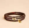 Pulseiras de Contas de Buda de Sândalo Verde e Sândalo Dourado Estilo Montanha Putuo para Homens e Mulheres, Pulseiras de Sândalo de Madeira Multi-Volta, Atração Turística Atacado