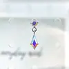 Brincos de Tarraxa com Pingente Pedra de Pipa em Liga de Titânio F136 Titânio G23 Rosca Interna Brinco de Lábio com Zircônia Joias para Piercing Cabeça