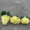 Hortensia verde hidratante de comercio exterior, tacto suave de goma, hortensia de una sola cabeza, hortensia grande, decoración suave para bodas, fabricante de flores falsas