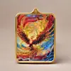 Pingente Thangka do Tibete Zakilam Quadrado Liga de Aço Titânio Dourado Várias Cores Padrões Dourados Podem Ser Escolhidos Direto da Fábrica