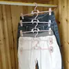 Colgador de Plástico para Pantalones Secado sin Marcas Ajuste Telescópico Apilable Pinza para Faldas Lencería Hogar Adultos Niños Colgar Pantalones Fábrica
