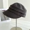 Chapéu Equestre Ecológico de Mistura de Linho com Fibra Reciclada para Mulheres, Chapéu Newsboy para Primavera e Verão, Chapéu de Cavaleiro Artístico Pregueado, Chapéu da Moda