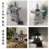 Lanterna de Pedra Jardim Japonês Lâmpada de Pedra Chinesa Lâmpada de Gramado Externa Azul Pedra Imitação Antiga Lâmpada de Pedra Elétrica Escultura de Pedra Zen Ornamento Não