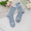 Calcetines Jk Lolita para Mujer Verano Malla Fina con Zapatos de Cuero Pequeños Estilo Japonés Lindo Lazo Calcetines de Media Caña