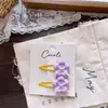 Pinza para el pelo con flor de tela de imitación colorida de verano para niñas, lindo clip BB de Plumeria atado a mano, clip lateral que no daña el elástico del pelo