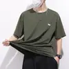 Camiseta de Manga Corta con Sensación de Hielo para Hombre, Seda de Hielo Secado Rápido Deportiva Holgada Elástica Tallas Grandes Oversize para Hombres Altos y Corpuletos