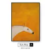 Pintura Decorativa para Porche de Pasillo de Arte de Nicho Caballo Naranja Pintura Colgante para Sala de Estar Arte Abstracto Murales para Estudio Oficina