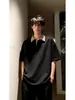Fabricante Original Cleanfit Gola Xadrez Pepita Masculina Verão Estilo Americano Resistente Camiseta Manga Curta Meia-Manga