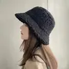 Sombreros de Otoño e Invierno para Mujer, Sombreros de Marca Tendencia Estilo Coreano, Sombreros Cubeta Cálidos de Felpa de Lana de Cordero Estilo Japonés, Sombreros de Pescador Versátiles