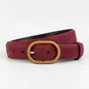 Cinto Feminino Novo Estilo Outono com Toque de Luxo, Moda Fosca Versátil em Couro Genuíno com Fivela de Pino Decorativa para Jeans em Estoque