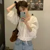 Roupas Femininas de Dongdaemun, Coreia, Alta Qualidade Chique Estilo Coreano Doce Menina Bordado Cadarço Leve Modelagem Solta
