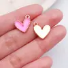 Corazón Rosa San Valentín Goteo de Aceite Rosa Carta de Amor Colgante para Collar DIY Accesorios de Joyería Zhongcheng