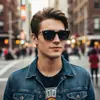 Gafas de Sol de Moda Transfronterizas Europeas y Americanas para Mujer, Gafas de Sol con Protección Solar para Conducir al Aire Libre, Nuevas Gafas de Sol Cuadradas de Gama Alta para Hombre