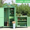 Armario de Almacenamiento Impermeable para Jardín Exterior Protección Solar Cobertizo de Herramientas para Patio Gabinete de Madera Anti-Corrosión para Balcón Estante de Almacenamiento para Artículos Varios