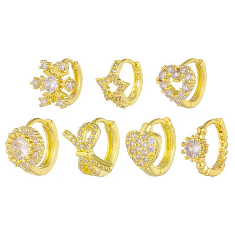 跨境新款欧美风女式铜微镶锆石耳扣创意个性耳饰跨境货源厂家批发