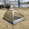 Salida al aire libre tienda de campaña doble para adultos para camping suministros para camping en la playa tienda portátil de una sola capa protector solar juego completo fijo