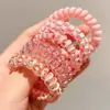 2026 Novo Modelo Preto Simples Fio de Telefone Elástico de Cabelo para Mulheres, Alta Elasticidade, Borracha Durável, Acessório Elegante para Rabo de Cavalo