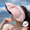 Sombrero de Sol de Verano, Sombrero de Sol Estilo Coreano, Ala Ancha para Cubrir el Rostro, Popular Sombrero de Concha, Portátil y Enrollable, Sombrero de Sol para Mujeres