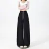 Pantalones de pierna ancha para trabajo para mujer 2026 Nuevo Verano Otoño Delgados con caída Cintura alta Sueltos Pierna recta Adelgazantes Versátiles Secado rápido Pantalones deportivos