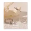 Anillos Delgados de Lujo Ligero de Alta Gama, de Venta Caliente Transfronteriza Europea y Americana, Apilables y Versátiles, Anillos Abiertos Ajustables con Zirconia de Estrella para Mujer
