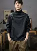 Camiseta de algodón de manga larga, gruesa, de peso pesado, con relieve y forro polar para invierno para hombre, nueva prenda exterior casual versátil de otoño/invierno 2026