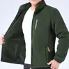 Top de Polar Grueso con Forro de Algodón Polar para Otoño e Invierno, Talla Grande Holgado, Cuello Vertical, Cierre de Botones, Chaqueta de Polar Doble Cara