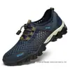 Tênis esportivo Cross-Border Mesh, tênis casual masculino de verão, tênis de caminhada vazado e respirável, solado macio, tênis de trilha resistente ao desgaste para atividades ao ar livre.